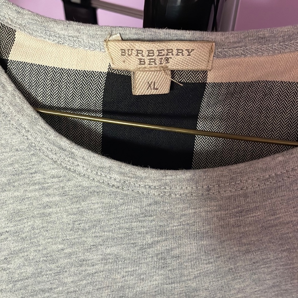 Men’s Burberry Brit Gray Long Sleeve Elbow Patch Shirt